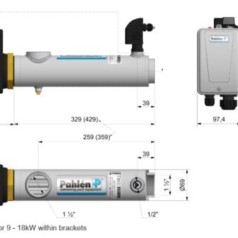 RVS electrische verwarmer afmetingen