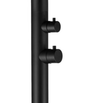 Douche boulon noir avec mitigeur douchette sur pied