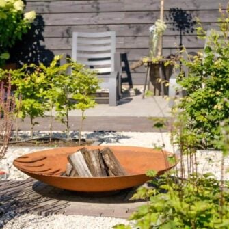 Corten steel fire bowl round 02
