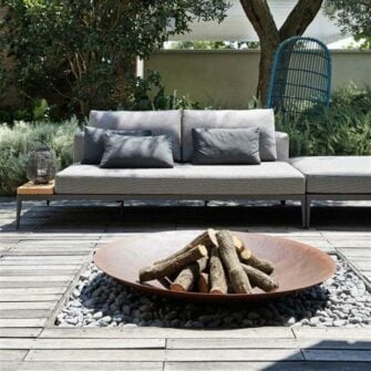 Corten steel fire bowl round 03