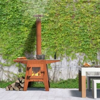 Cheminée de jardin Forno Damm avec plaque de cuisson 03