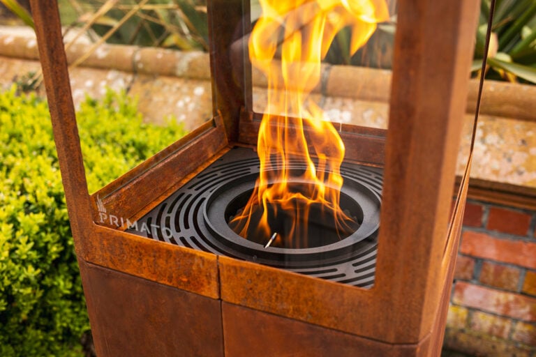 Qube pellet patio heater flame