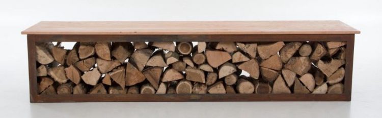 Garden bench wood storage