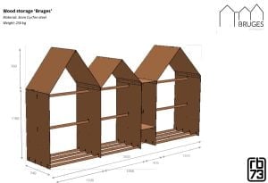 Dimensions ponts rangement bois