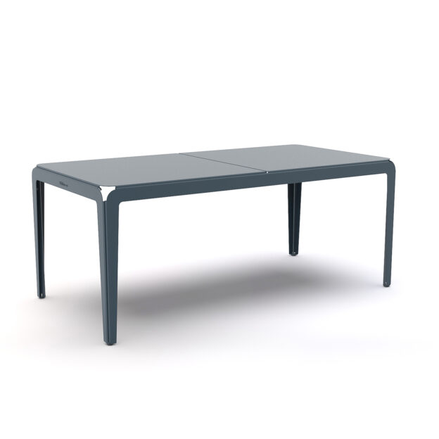 Table de jardin design courbée 180 bleue