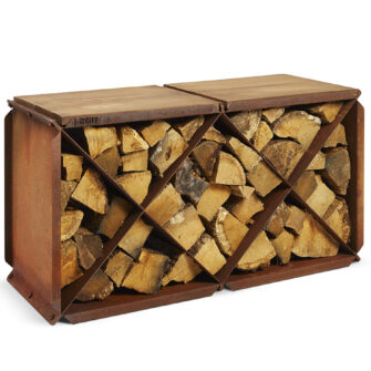 Bloxx wood storage bench with seats