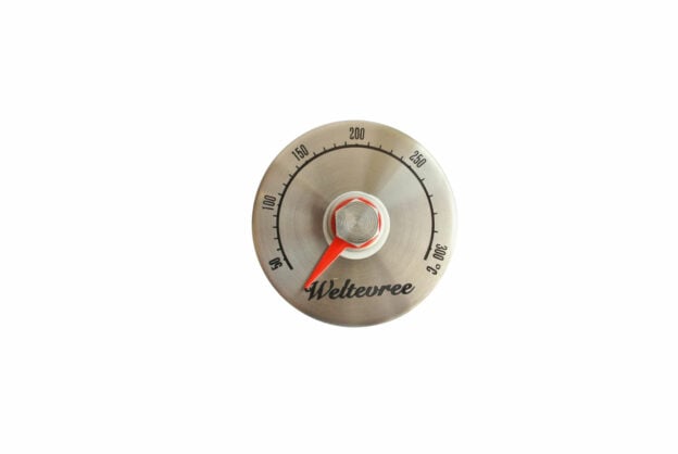 Magnetic thermometer for garden fireplace