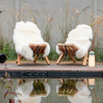 Sheepskin with leather barrel 05