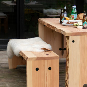 Sheepskin with leather barrel 08