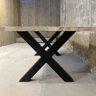 Oak table x table leg 02