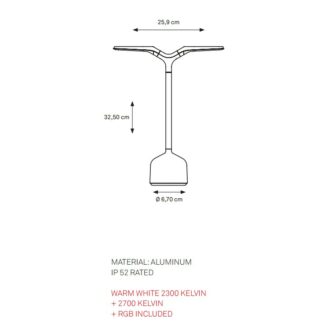 Lampe à poser Imagilights grand cru Dimensions 02