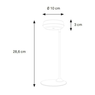 Dimensions de la lampe à poser Mira