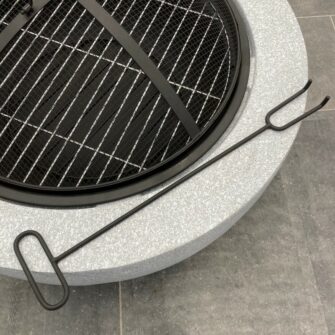 Plastic concrete look fire bowl BBQ poker