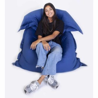 Samt Sitzsack blau