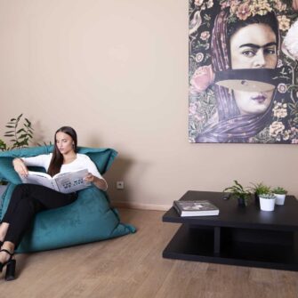 Sitzsack aus Samt grün 03