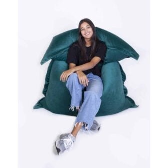 Velvet bean bag green