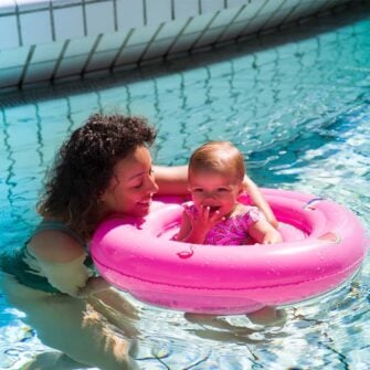 Babybecken mit Sitz rosa 05