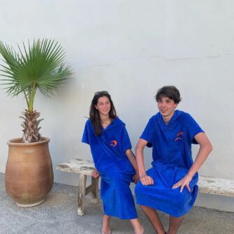 Ocean drive poncho adulte bleu 02