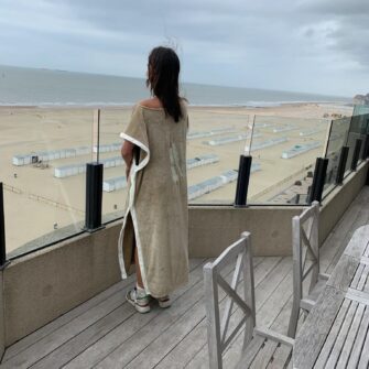 Ocean drive poncho adult woman beige 05