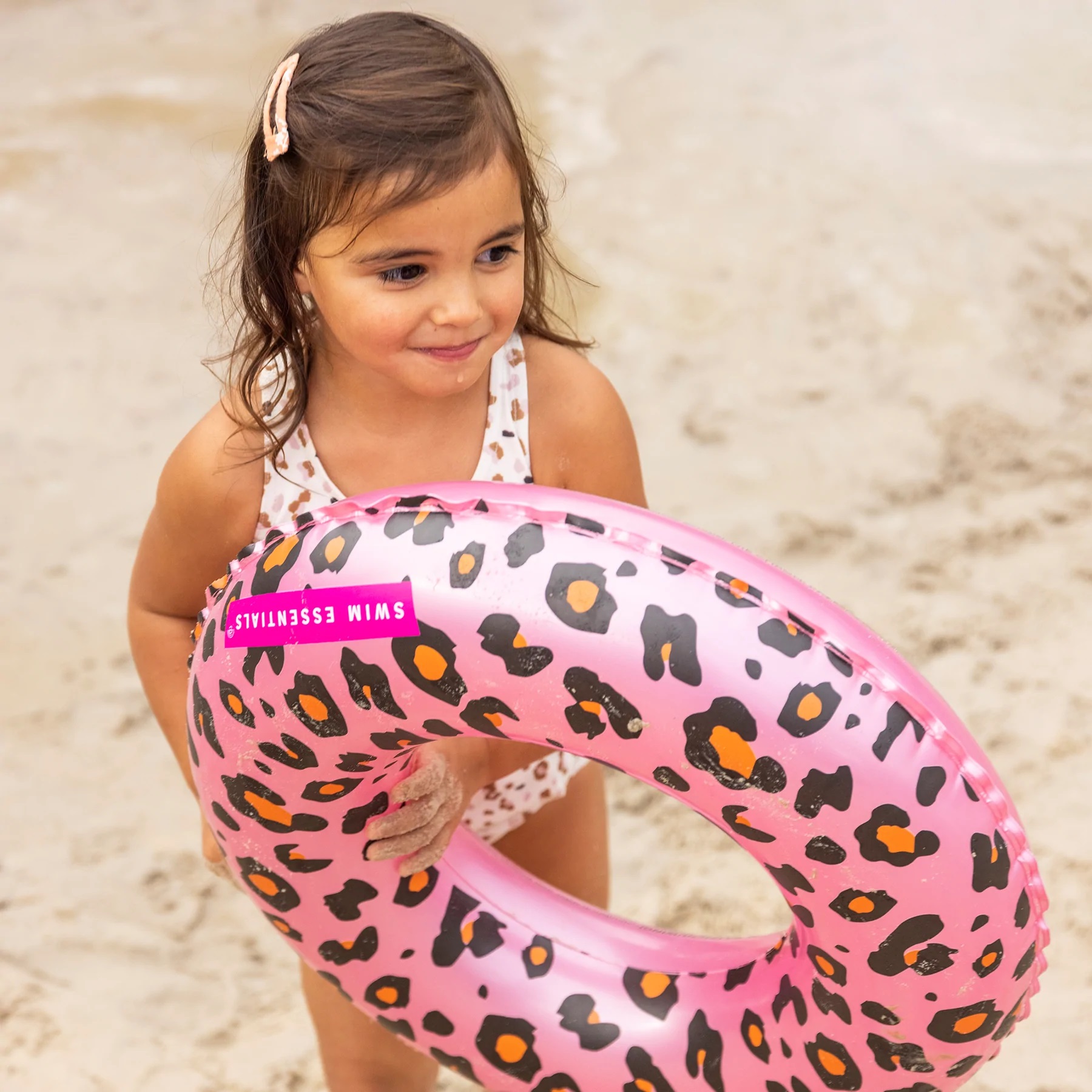 Ballon de plage gonflable Swim Essentials Panther print - rose fluo - Ø51cm