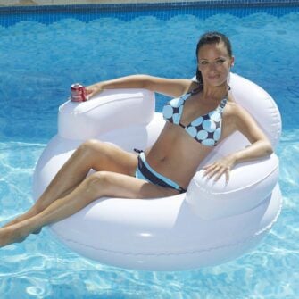 White floating pool seat 02