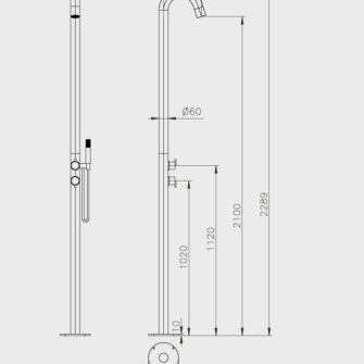 Dessin technique de la douche de jardin Ideal Sylt