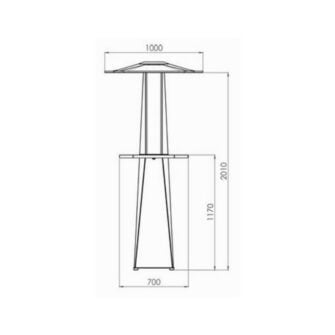 Dimensions du chauffage de terrasse à granulés Odin plus