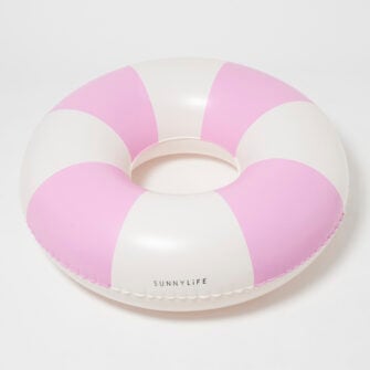 Bandeau de natation rose bubblegum à rayures
